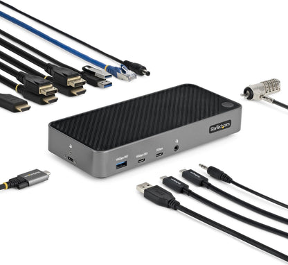 StarTech USB-C Triple Monitor Docking Station - HDMI/DP Triple 4k Dock - 5x USB Hub - GbE - 100W PD - Universeel Multi Monitor Docking Station - Thunderbolt 3/4 Compatibel (116E-USBC-DOCK)