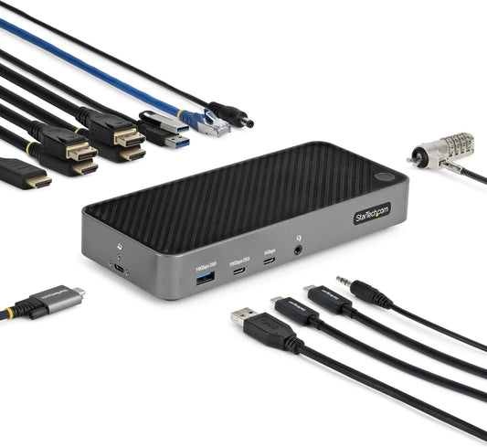 StarTech USB-C Triple Monitor Docking Station - HDMI/DP Triple 4k Dock - 5x USB Hub - GbE - 100W PD - Universeel Multi Monitor Docking Station - Thunderbolt 3/4 Compatibel (116E-USBC-DOCK)