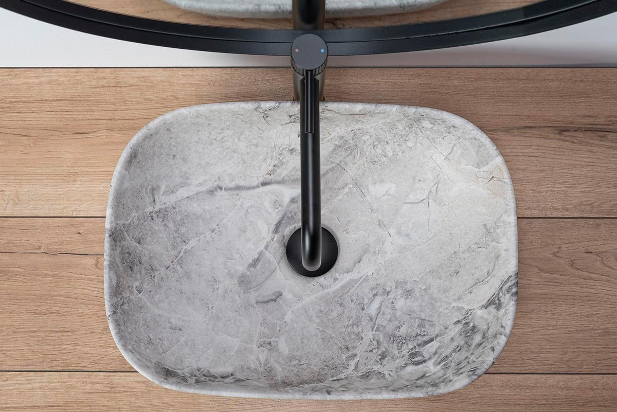 Rea U3800, Sink on countertop LIVIA STONE MATT, Stone - QUORE