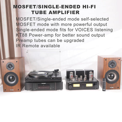 Juson Audio FTA88 Upgrade KT88 ventielbuisversterker, klasse A, hifi-vacuümversterker met BT 5.4 Mosfet, enkelvoudig, dual mode-afstandsbediening, aptX-HD (FTA88 2025)