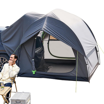 VEVOR Campingtent voor SUV, PU 2000 mm, waterdicht, ruim dubbellaags design voor 5-8 personen, met netramen, inclusief luifel en opbergtas, 2400 x 2400 x 2150 mm