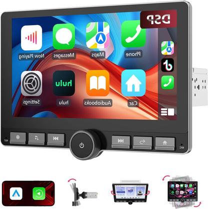 360° Draaibare Autoradio – 1 DIN Autostereo – Carplay Radio – Android Auto Interface – Multimedia Speler – 10,1 Inch IPS Scherm – DSP Geluidsoptimalisatie – Achteruitrijcamera Met Nachtzicht