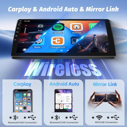 Hikity 4G 64G 8Core Android13 Car Stereo voor Ford Focus Mk2 Mk3 Exi MT 2 3 2004-2011 Carplay Draadloze Android Auto 9'' Radio met GPS Bluetooth WiFi RDS DSP 3 Gedeelde Scherm SWC Achteruitkijkcamera
