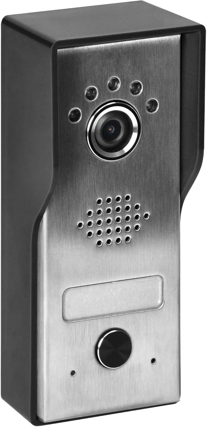 4-Draads Video-Intercomsysteem met 7" Full HD Touchscreen - Deurbel met Camera Video Deurbel - Zwart en Zilver