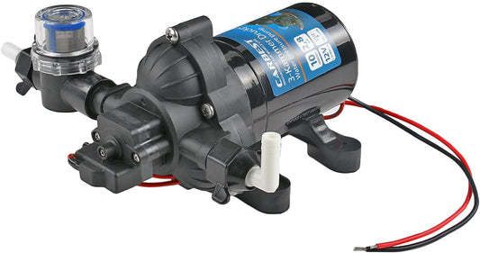 Waterpomp 12 V 10 l/minuut 2,8 bar met voorfilter en membraan met 3 vakken