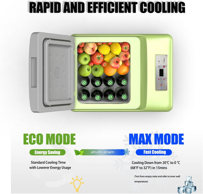 Alpicool C9PT Koelbox, 9 liter, 12 V, mini-koelbox, elektrische compressor, vriesbox, klein, draagbaar, voor camping, auto, vrachtwagen, boot, camper, met USB-aansluiting