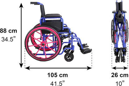 PEPE Mobility Rolstoel voor kinderen (inklapbaar, smal, licht), compact en draagbaar