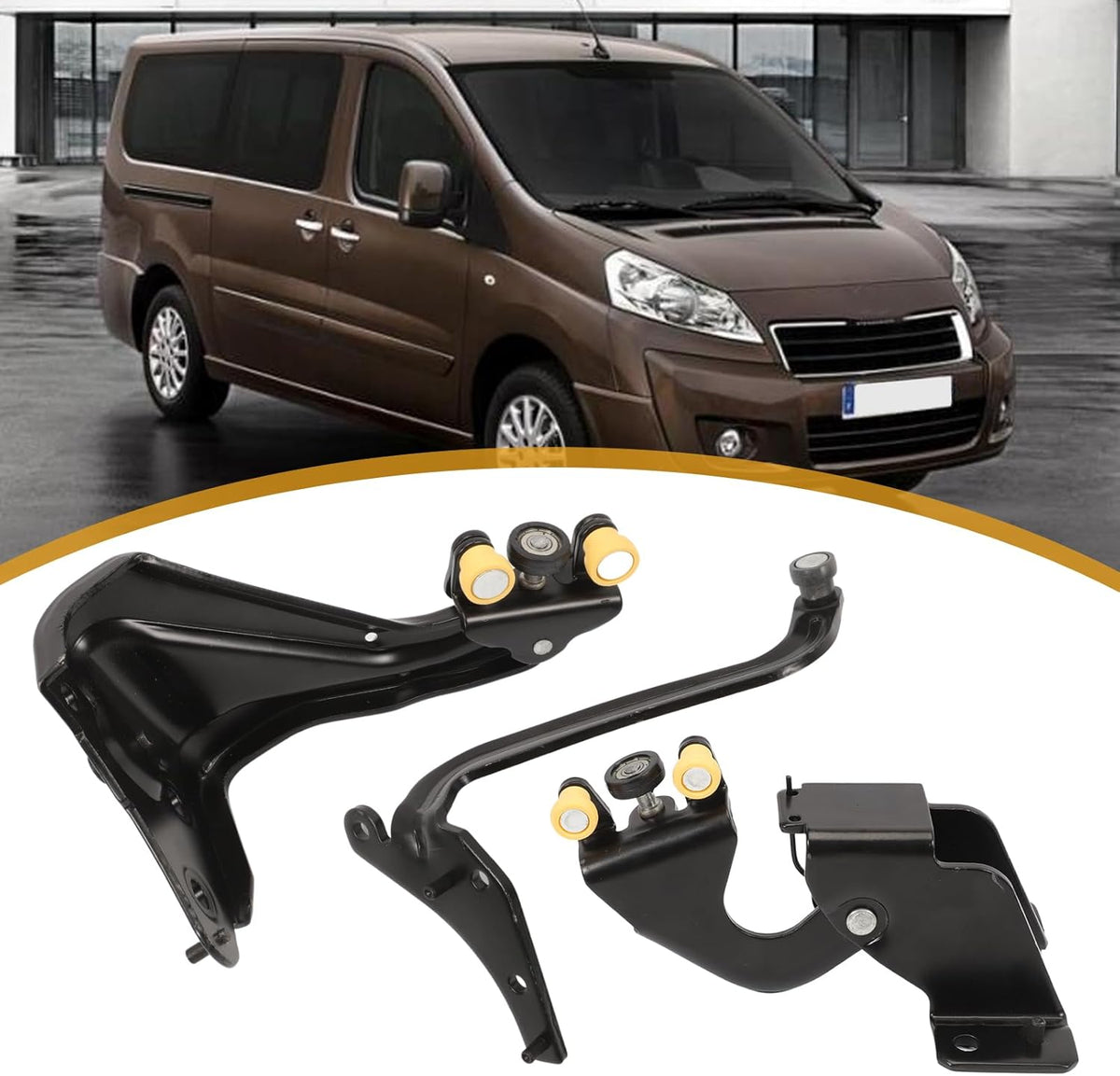 1498207080 Deurrolset voor de rechterkant, compatibel met Jumpy II Expert II/Expert Tepee Scudo II, schuifdeurrol OE 1498209080 (zwart)