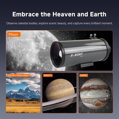 Svbony MK90 Telescope Maksutov Cassegrain OTA, 90mm f/13.9 Portable Telescope, Multilayer Precision Aluminum Coating, for Astronomical View of the Moon Planet and Astrophotography - QUORE