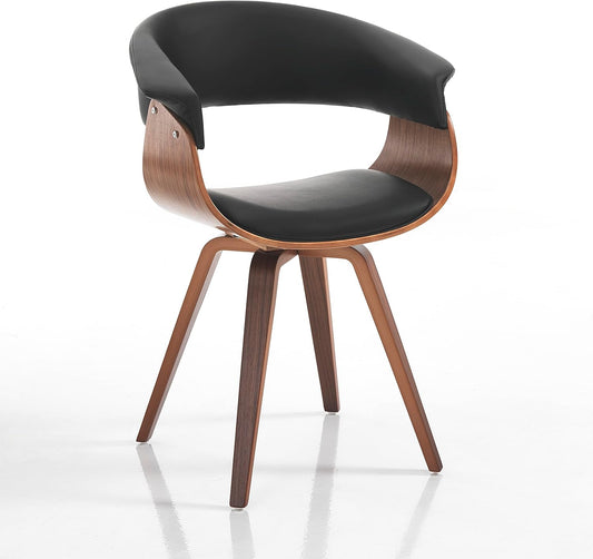 Derby Dark Wood Black Stoel uit meerdere lagen, walnoot, zwart, 62 x 51 x 72/81 cm (h x b)
