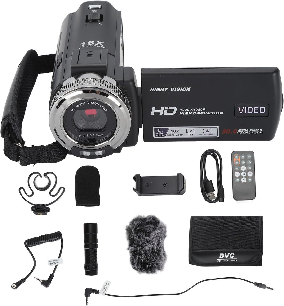 Videocamera – Camcorder – Handycam – Vlogcamera – Digitale Videorecorder – 1080P Full HD Opname – 16X Digitale Zoom met Infrarood-Nachtzicht