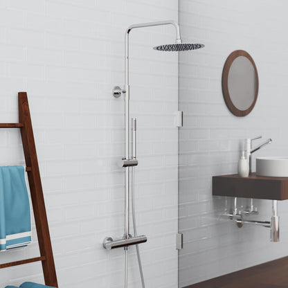 Douche Systeem – Douche Set – Regendouche – Thermostaatkraan – Handdouche – 25 cm Regendouchekop – Waterbesparend Chroom