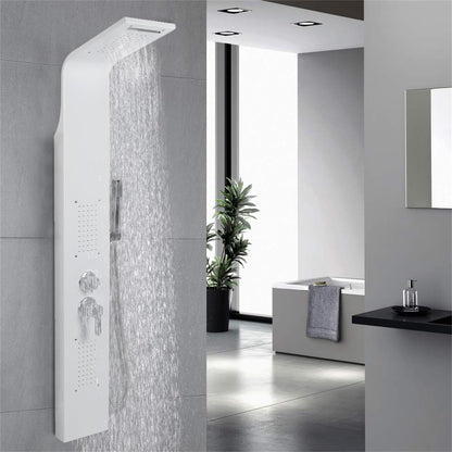 Doucheset – Douchekolom – Regendouche – Handdouche – Thermostaatkraan – Hydromassage – Verstelbare Waterstraal – Wit