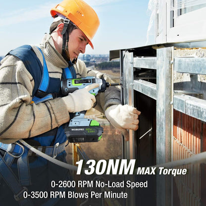WORKPRO 2-piece cordless screwdriver impact screwdriver set 20 V 2.0 Ah, 2 batteries and charger incl. - QUORE