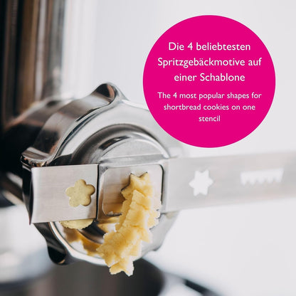 Kitty Professional vleesmolen “Shredder Pro 2.0” roestvrij staal incl. geperforeerde schijven, mes, worsthoorn, deeghulpstuk compatibel met Kitchen Aid, ideaal voor vlees en groenten