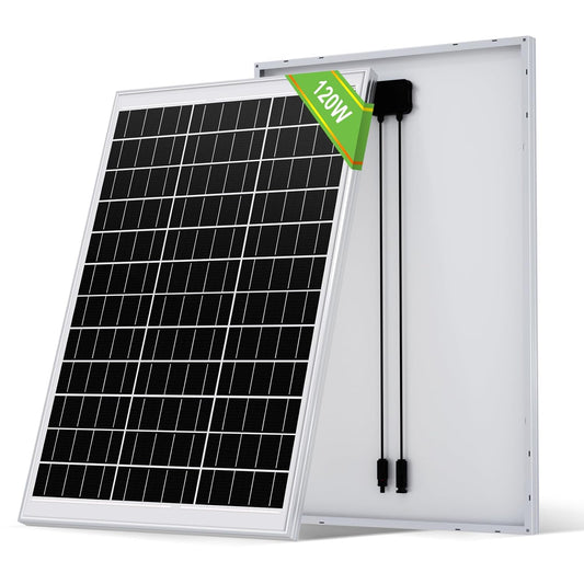 Zonnepanelen met Stekker - Zonnepaneel-Oplader - Zonnepaneel - 120W - Inc. 12V Zonnepaneel - Zonne-Laadregelaar - Zonnekabel - Z-Bevestigingsklemmen - voor Camping - Caravan - Huishouden - Off-grid-systeem - Noodsituatie