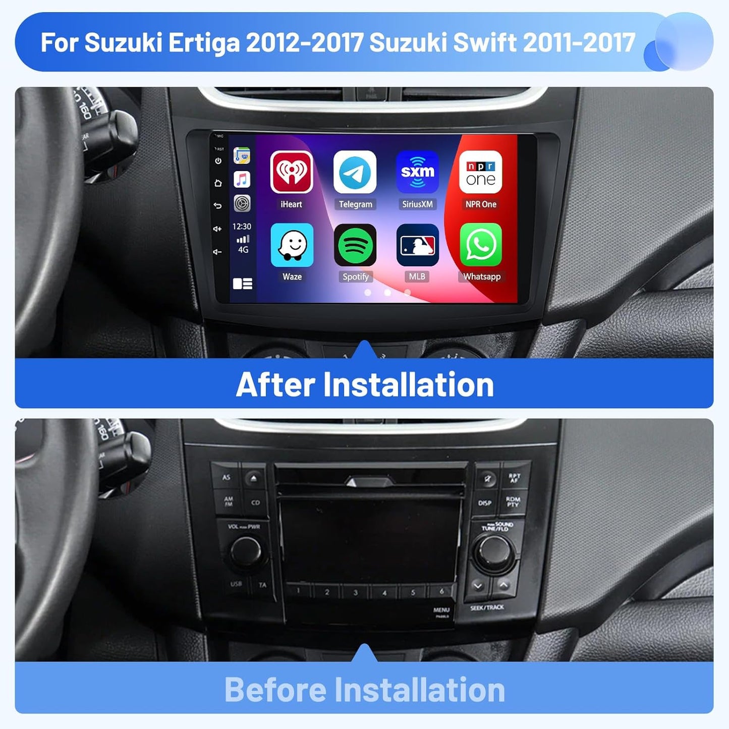 Autoradio – Multimedia Systeem – Navigatie Radio – Auto Stereo – Inbouw Radio – 9 Inch Touchscreen – Wireless CarPlay & Android Auto