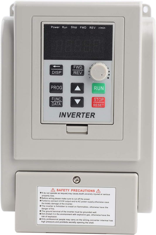 Variabele Frequentieaandrijving VFD, 0,75 kW, AC 220V, Eenfasig, 5A, V/F Open-Loop, PWM-Regeling, 16,5x11,5x10 cm