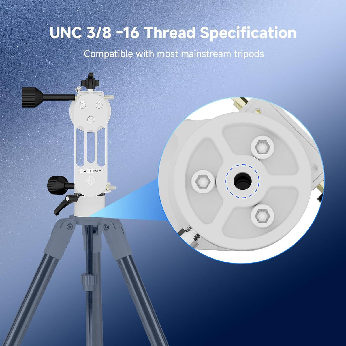 Svbony SV225 Mini Alt-Azimuth Mounting, 5kg Maximum Load Capacity Aluminum Altazimuth Mounting, Telescope Accessories with Adjustable Angle CNC Hollow Structure, for Astronomical Visual Observation - QUORE