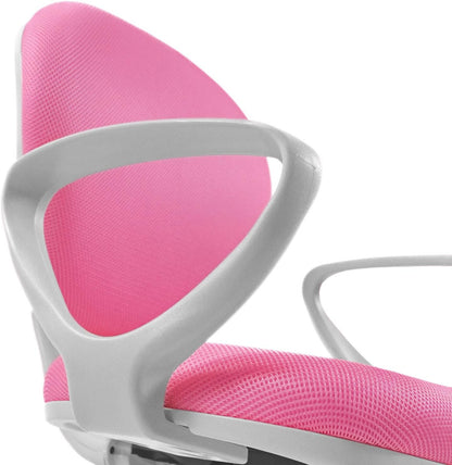 hjh OFFICE 671012 kinderdraaistoel Kid Colour G1 stof roze/grijs bureaustoel kinderen, voetsteun en zitting in hoogte verstelbaar