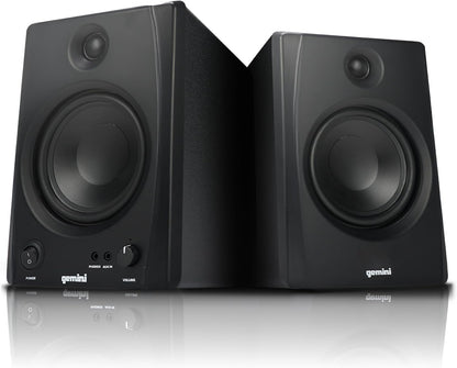 Gemini Sound SMX-5BT 5 inch studiomonitorluidsprekers met Bluetooth - 200 W piekvermogen, TRS/RCA/Aux-ingangen, akoestische afstemming, actief/passief paar voor thuisstudio, DJ en muziekproductie