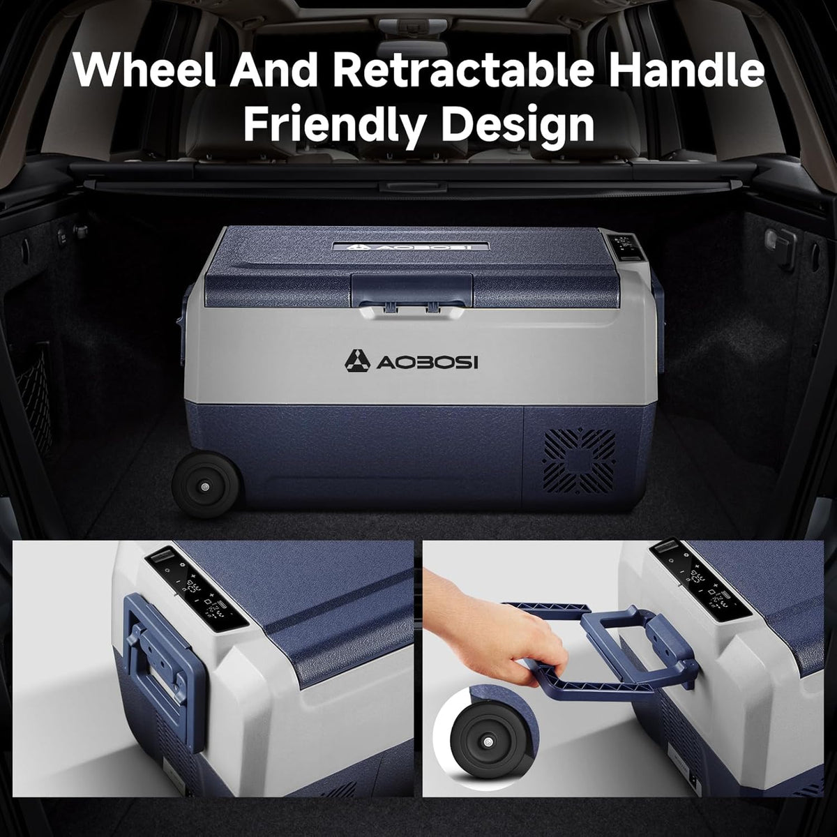 AAOBOSI Compressor-koelbox 36 L, Koelbox voor auto met app-bediening, 12/24 V en 100-240 V camping koelkast, tot -20 °C voor auto, vrachtwagen, boot, camper, camping, dual zone en twee temperaturen