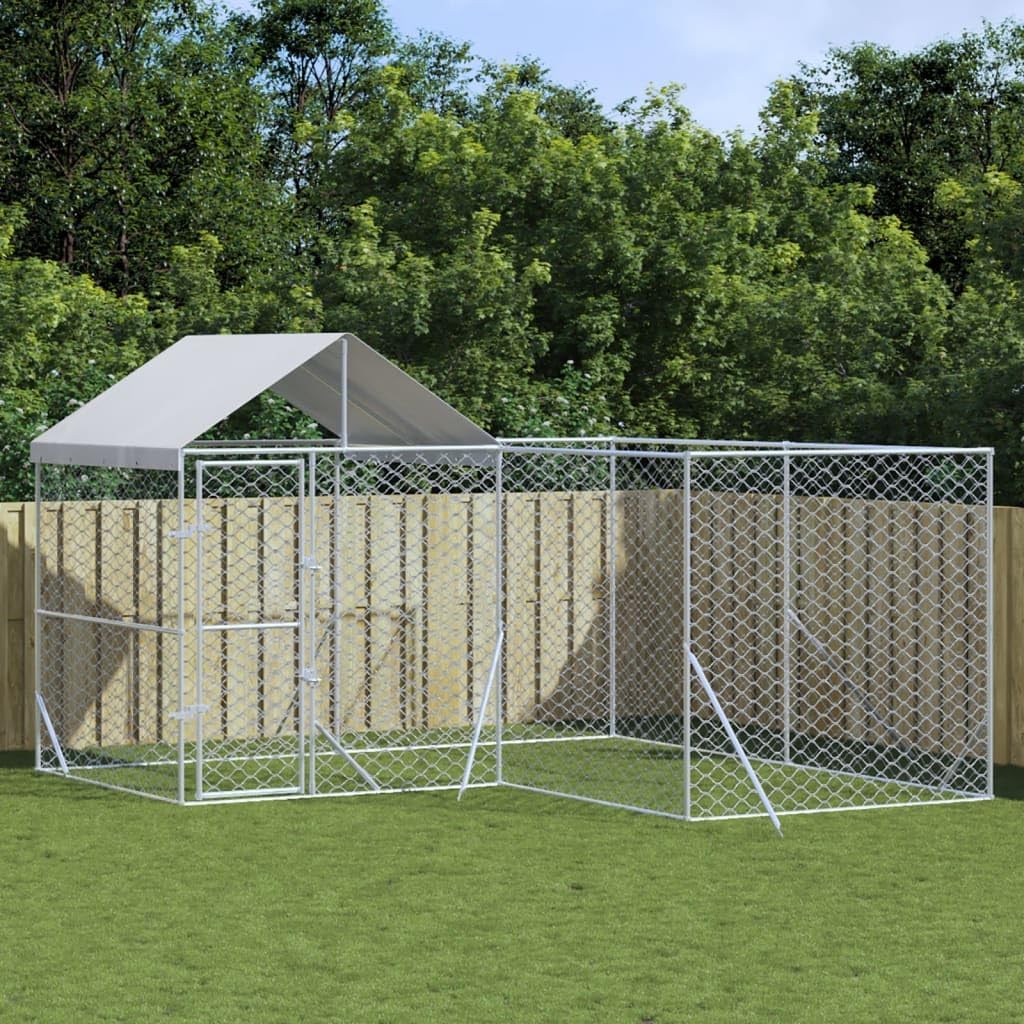 Buitenkennel – Hondenren – Dierenren – Buitenren – Kennel 4 x 4 x 2,5 m – Gegalvaniseerd Staal – Water- en UV-bestendig Dak
