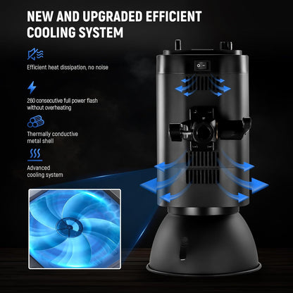 NEEWER 800Ws Studio Monolight Strobe Flash Set: S101-400W PRO 5600K flitslicht Studio met 2,4G trigger/150W instellamp/Bowens Mount/softboxen/standaard/reflector/tas, compatibel met QPRO