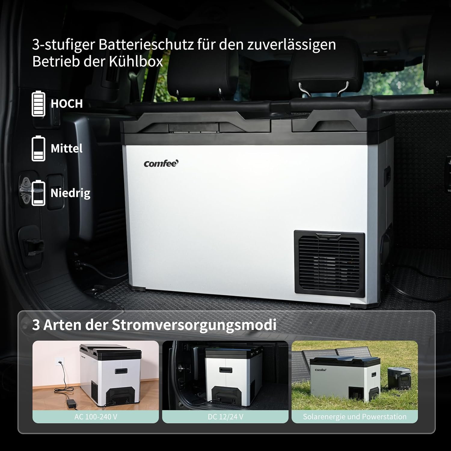 Koelbox – Compressor Koelbox – Elektrische Koelbox – Draagbare Koelbox – Camping Koelbox – 43 Liter Inhoud – Dubbele Koelzone Met Temperatuurregeling - QUORE