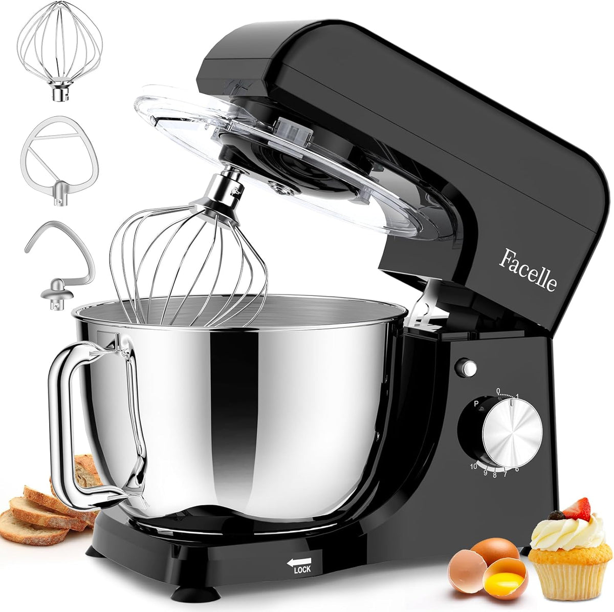 Facelle Stand Mixer - Zwart
