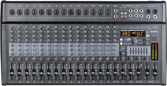 16-Kanaals Mixer – Mengpaneel – Mengtafel – Audio Mixer – Geluidsmixer – Bluetooth en USB – 380 Digitale Effecten