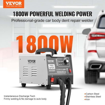 VEVOR Point Soldering Iron, Barrier Repair Kit, 1.8 KW, Spot Welding, Adjustable Power and 7 Modes, Dent Puller for Car and Truck