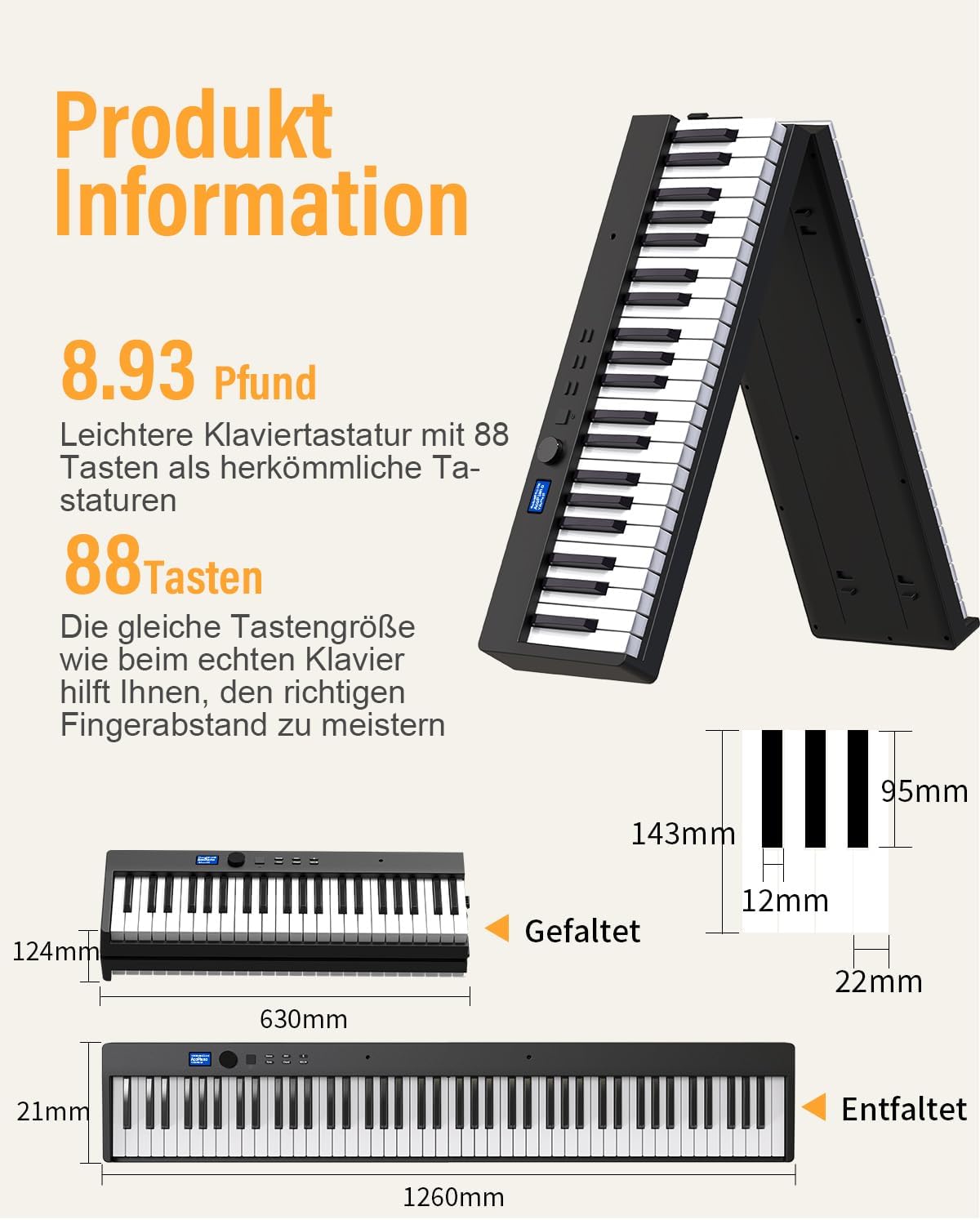 Opvouwbare Piano – Keyboard – Elektrische Piano – Digitale Piano – 88 Toetsen – Verlichte Toetsen – Bluetooth En MIDI