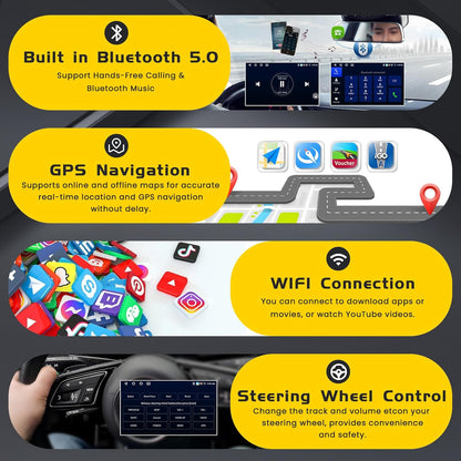 Autoradio – Multimediaspeler – 2-DIN Radio – Touchscreen Stereo – Infotainmentsysteem – 7 Inch Touchscreen – Wireless CarPlay En Android Auto
