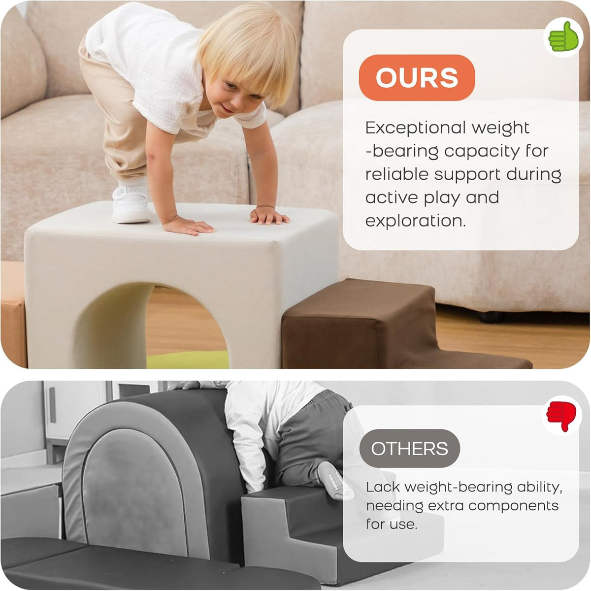 BanaSuper Kids Zachte Speelset, Schuimrubberen Klimblokken voor Kinderen, baby, Soft Climber, Indoor Hindernisbaan van Schuimrubber, voor Kleine Kinderen, Montessori-speelgoed