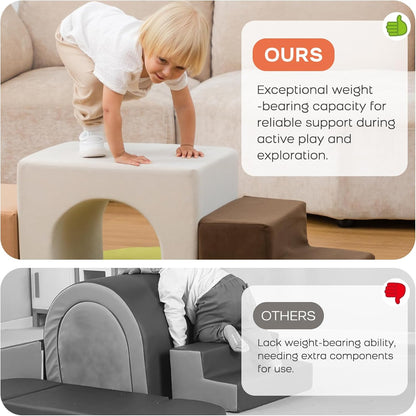 BanaSuper Kids Zachte Speelset, Schuimrubberen Klimblokken voor Kinderen, baby, Soft Climber, Indoor Hindernisbaan van Schuimrubber, voor Kleine Kinderen, Montessori-speelgoed