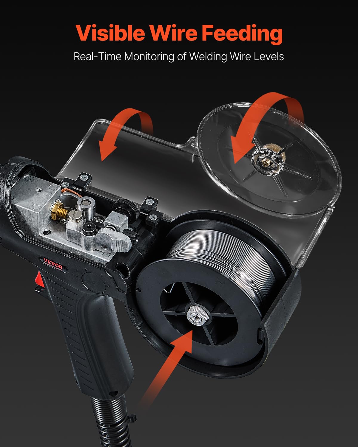 VEVOR Cable, 6 m, 200 A, Compatible with MIG Welding Machines Hobart lronMan 240, Suitable for Filled Welding Wires, Robust Aluminium 0.75 mm, 0.9 mm, Various Welding Tasks