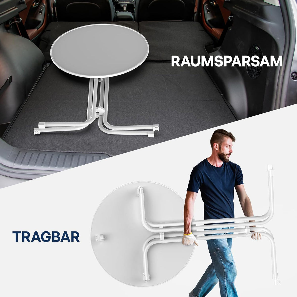 Statafel - 80 cm inklapbare ronde houten statafel met afdekking, weerbestendig voor tuinen, bistro's, bruiloften en outdoor - gelegenheden (wit)