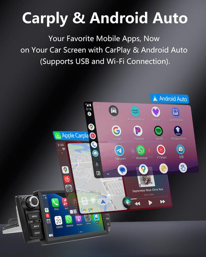 Autoradio – Auto Radio – Multimedia Radio – Inbouwradio – 2-DIN Radio – Android Auto & Draadloze CarPlay – Bluetooth & Achteruitrijcamera