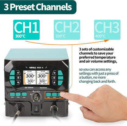YIHUA 992D-II 2-IN-1 precisiesoldeerstation en heteluchtpin herwerkstation