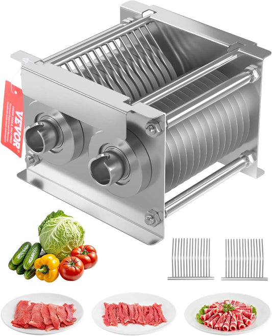 VEVOR Cutting Knife 162 x 172 x 125.5 mm Blade 7 mm for Commercial All-purpose Cutters, Knife Set for Slicer, Stainless Steel, Knife Set for Slicer for Boneless Meat, Soft Vegetables