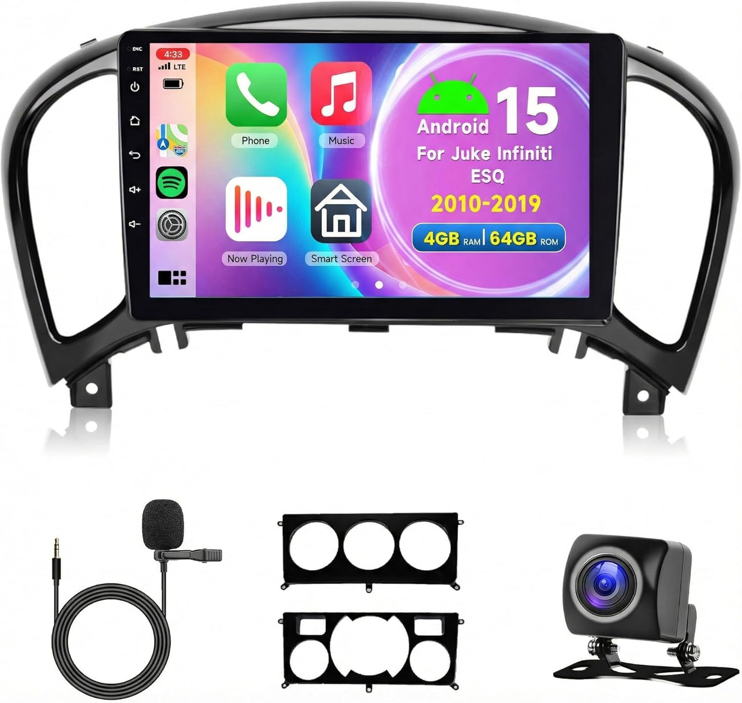 Autoradio – 2-DIN Radio, Multimediascherm, Navigatiesysteem, Touchscreen Radio – Geschikt voor geselecteerde modellen 2010-2019 – 9 Inch IPS Touchscreen – Wireless CarPlay & Android Auto