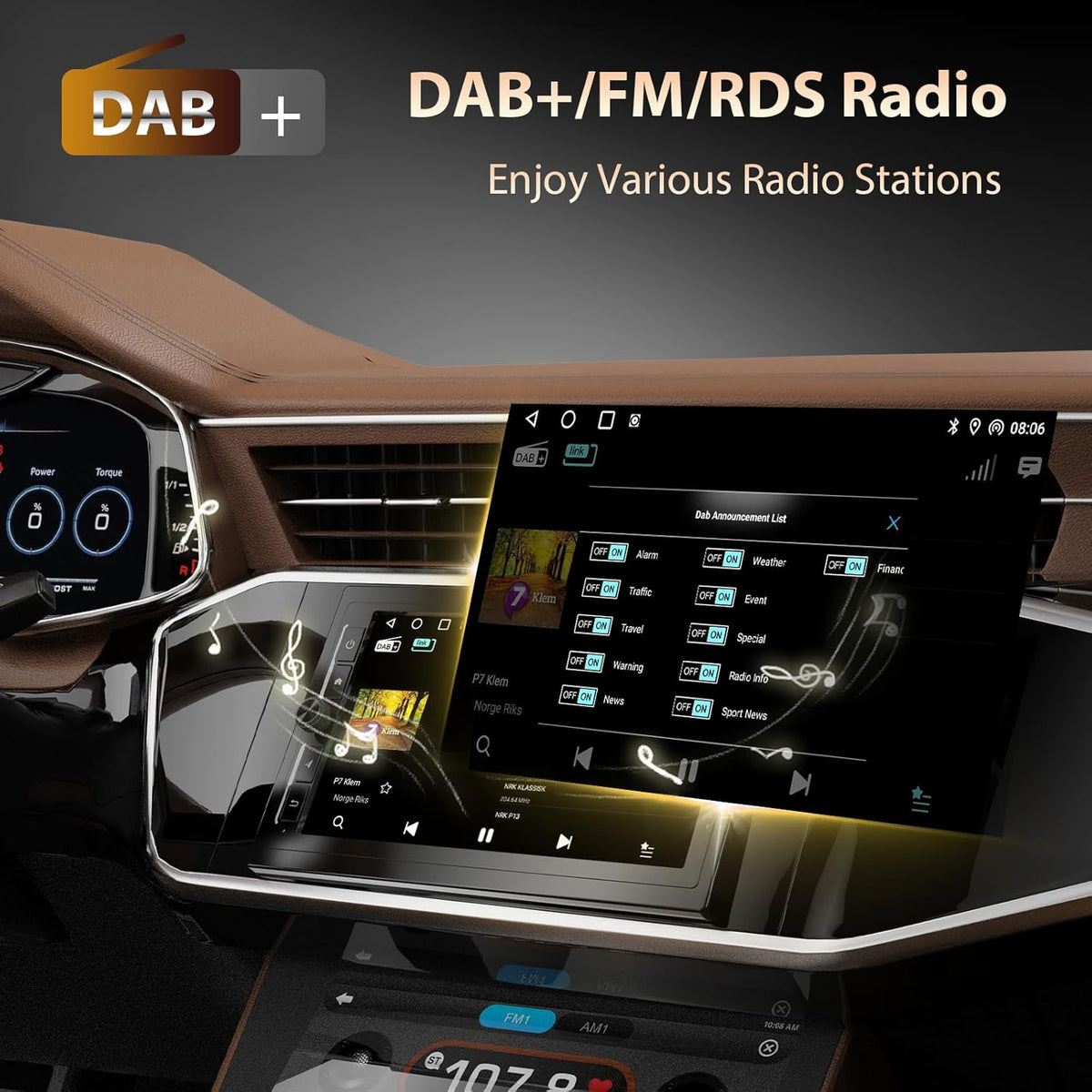 Autoradio – Auto Radio – 2 DIN Stereo – DAB+ Radio – Car Audio – 7 Inch IPS Touchscreen – Apple CarPlay & Android Auto