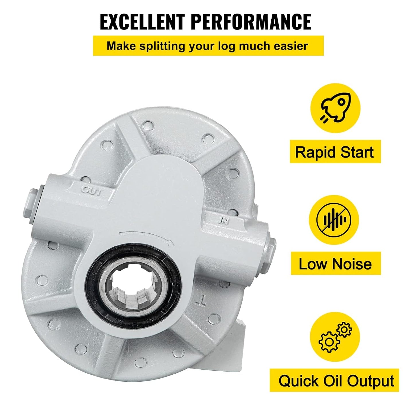 VEVOR Hydraulische pomp 16.6GPM Hydraulische motor 540RPM Log Splitter 2500PSI Hydraulische Splitter SAE 12 Outlet Port Hydraulische Pomp voor Log Splitter voor Truck Achterklep Lift, Schaarlift, Dump