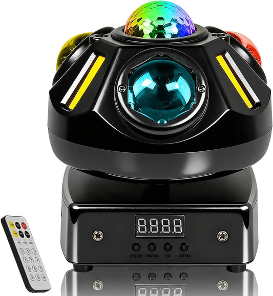 Moving Head LED 60W Beam Disco Light Partylict 21CH Stage Light Disco Light for Party Cellar Wedding Club (Spherical Shape) - QUORE
