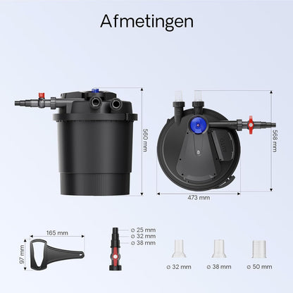 SunSun CPA-20000 drukvijverfilter met ingebouwde UVC-eenheid 36W voor vijvers tot 40000 liter