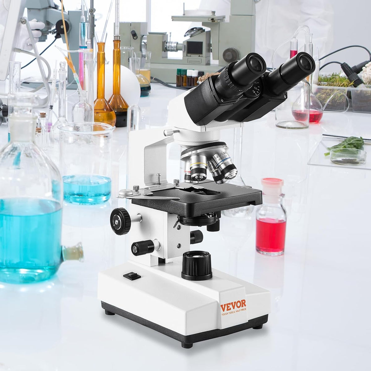 Binoculaire Microscoop – Microscoop – Laboratoriummicroscoop – Biologische Microscoop – Composiet Microscoop – 40x-2500x Vergroting – Instelbare LED Verlichting