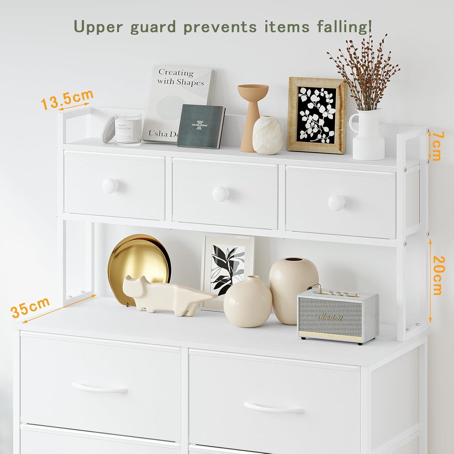 Ladekast – Opbergkast – Commode – Dressoir – Kledingkast – Wit – 9 Lades – Verstelbare Pootjes
