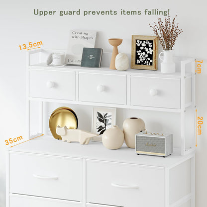 Ladekast – Opbergkast – Commode – Dressoir – Kledingkast – Wit – 9 Lades – Verstelbare Pootjes