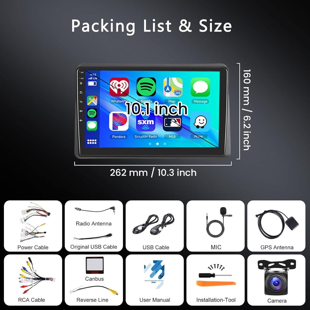 Hodozzy 2G + 64G Android-radio voor Renault Master 2019-2022 met Carplay Android Auto, draadloos, 10,1 inch (25,7 cm) touchscreen, GPS, Bluetooth, WLAN, DSP FM/RDS radio, stuurwielafstandsbediening